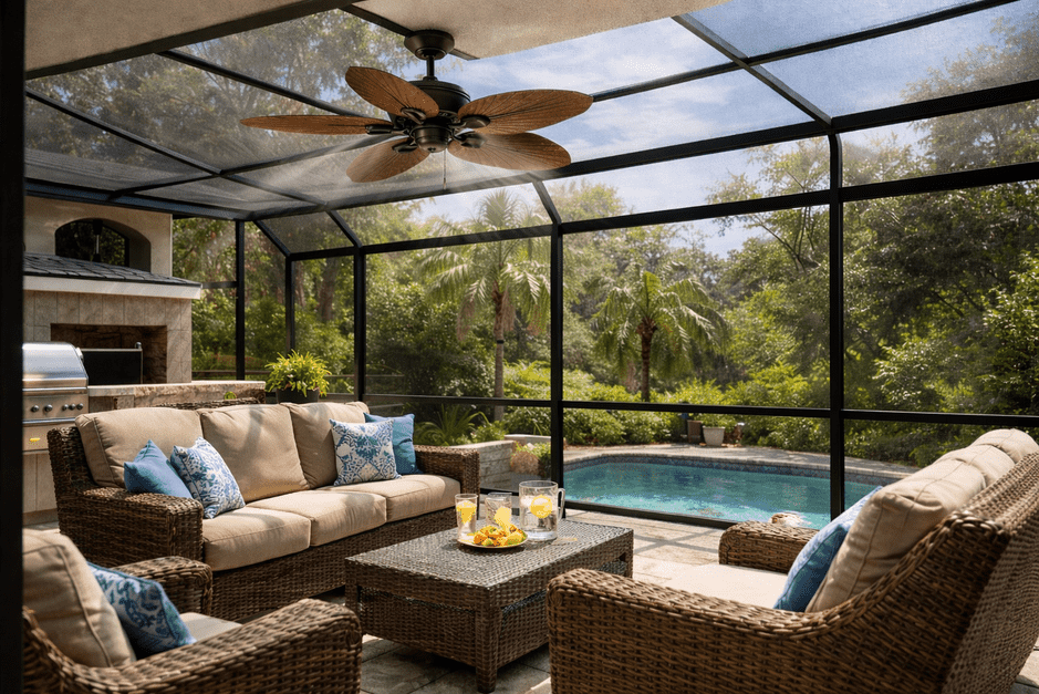 Stay Cool This Summer Benefits of Using Outdoor Fans in Screen Enclosures