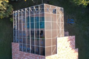 Before screening huge pool screen enclosure in Coral Springs