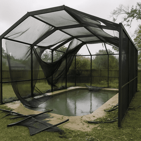 Screen Enclosure Torn Down