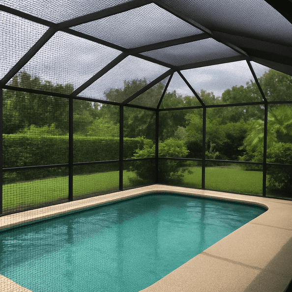 Black Pool Cage Screen