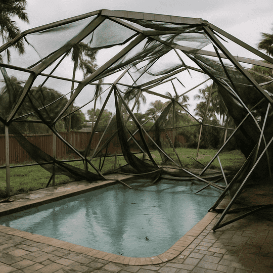 Hurricane Damage Pool Cage Repair