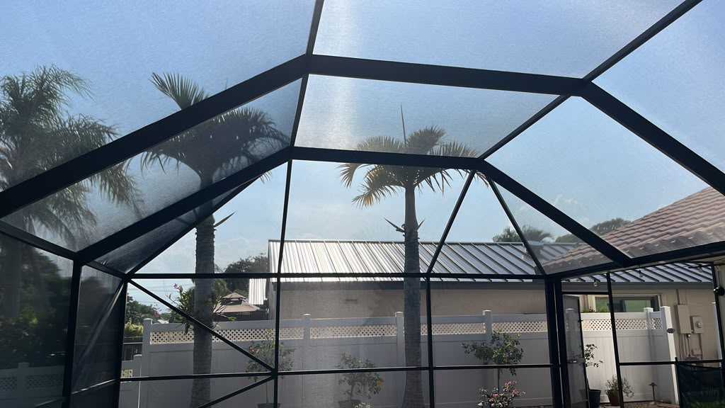 Screen Enclosure Rescreening 3 Pool Enclosure Rescreening Project in Coral Springs Florida